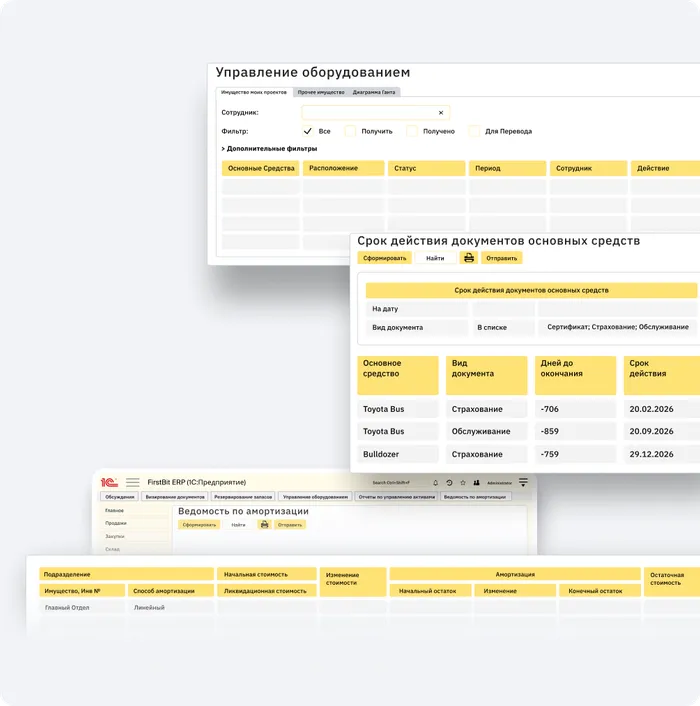 Контролируйте использование оборудования и других активов